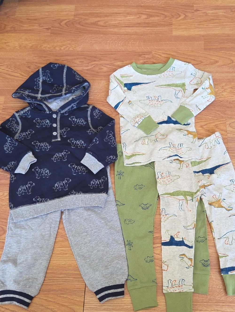Carter's Boy 18M Bundle 5pcs Dinosaur Pajama Set Tiger Animal Navy Set NEW